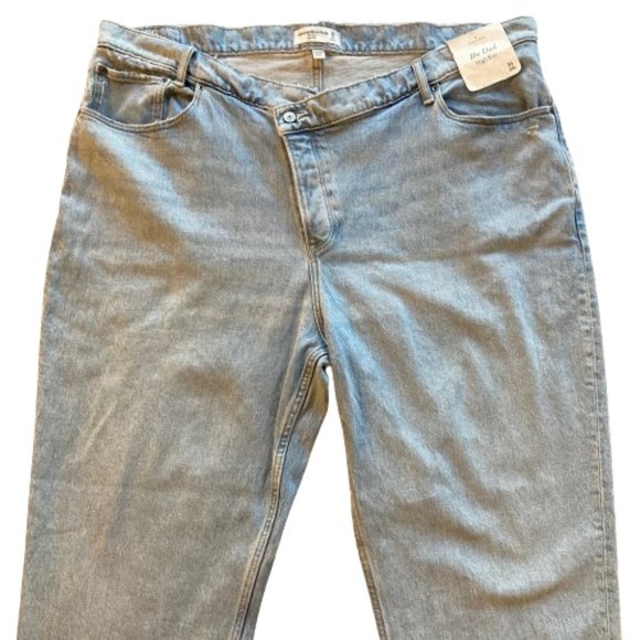 NWT Abercrombie & Fitch The Dad High Rise Curve Love Button Fly Jeans Sz 35 20L - Picture 2 of 10